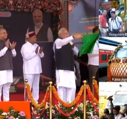 PM Narendra Modi flagged off 3 Vande Bharat Express trains at KSR Railway Station in Bengaluru