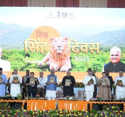Union Minister Bhupendra Yadav and Gujarat CM Bhupendra Patel preside over World Lion Day 2025 celebrations