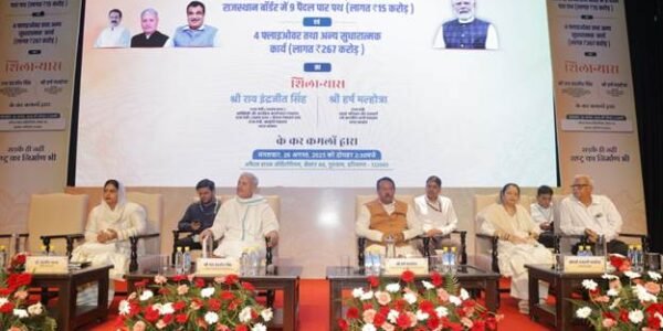 Union Minister Harsh Malhotra laid the foundation stone of 4 flyovers and 9 footover bridges on National Highway-48 in Gurugram