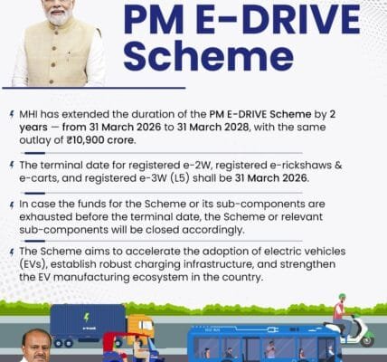 central government extended the period of PM E-Drive Scheme for 2 years from 31 March 2026 to 31 March 2028