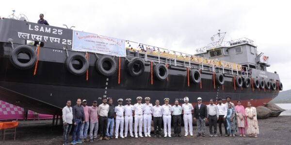 11th Ammunition cum Torpedo cum Missile Barge, LSAM 25 (Yard 135) launched