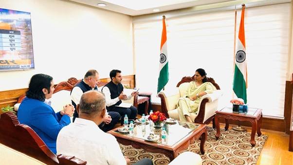 FIVB) delegation meets Minister of State for Sports Raksha Khadse to discuss development of Volleyball in India