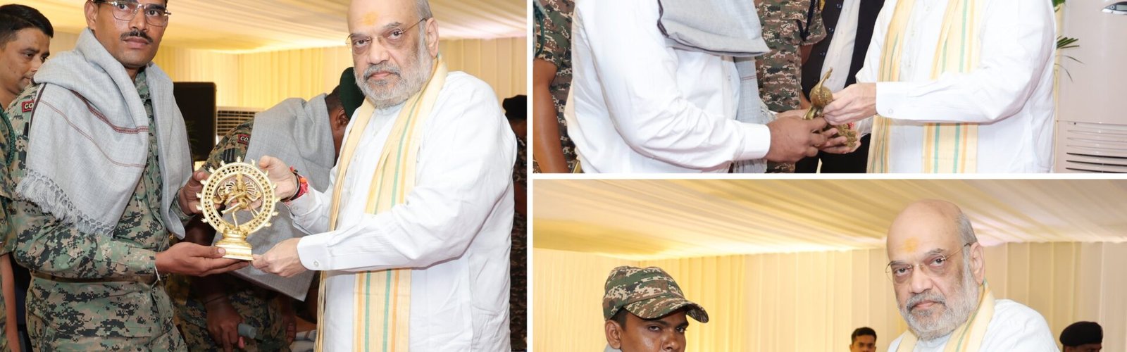 Home Minister Amit Shah met and felicitated CRPF