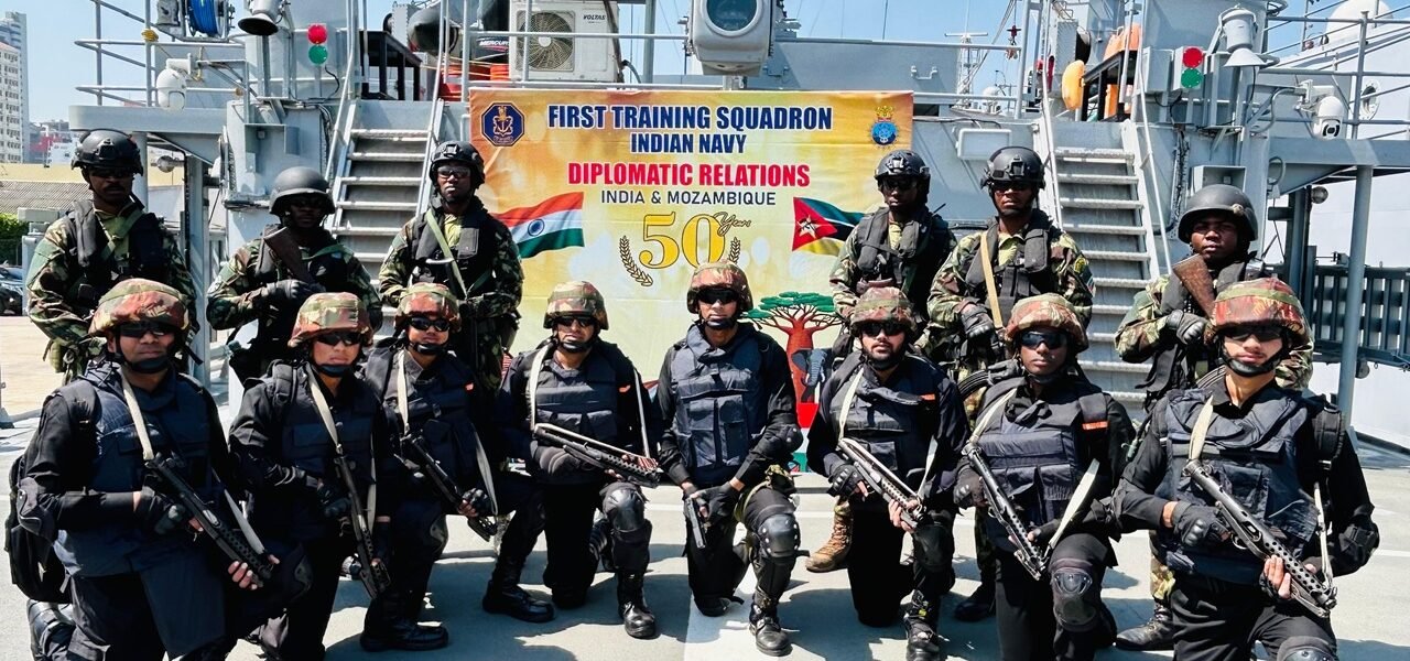 Indian Navy further strengthens its relationship with the Mozambique Navy on the occasion of the port call of the 1st Training Squadron at Maputo