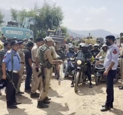 Jammu-Srinagar national highway was today partially opened for light motor vehicles after remaining closed for nine consecutive days
