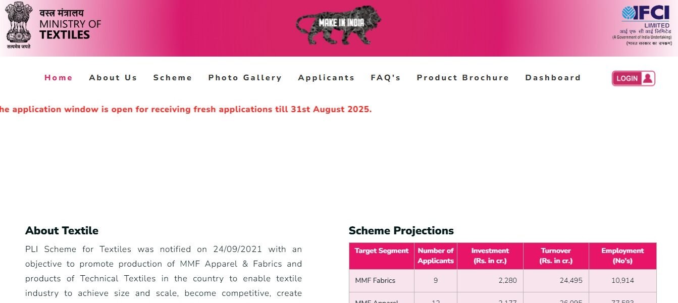 PLI scheme after tremendous response from textile industry