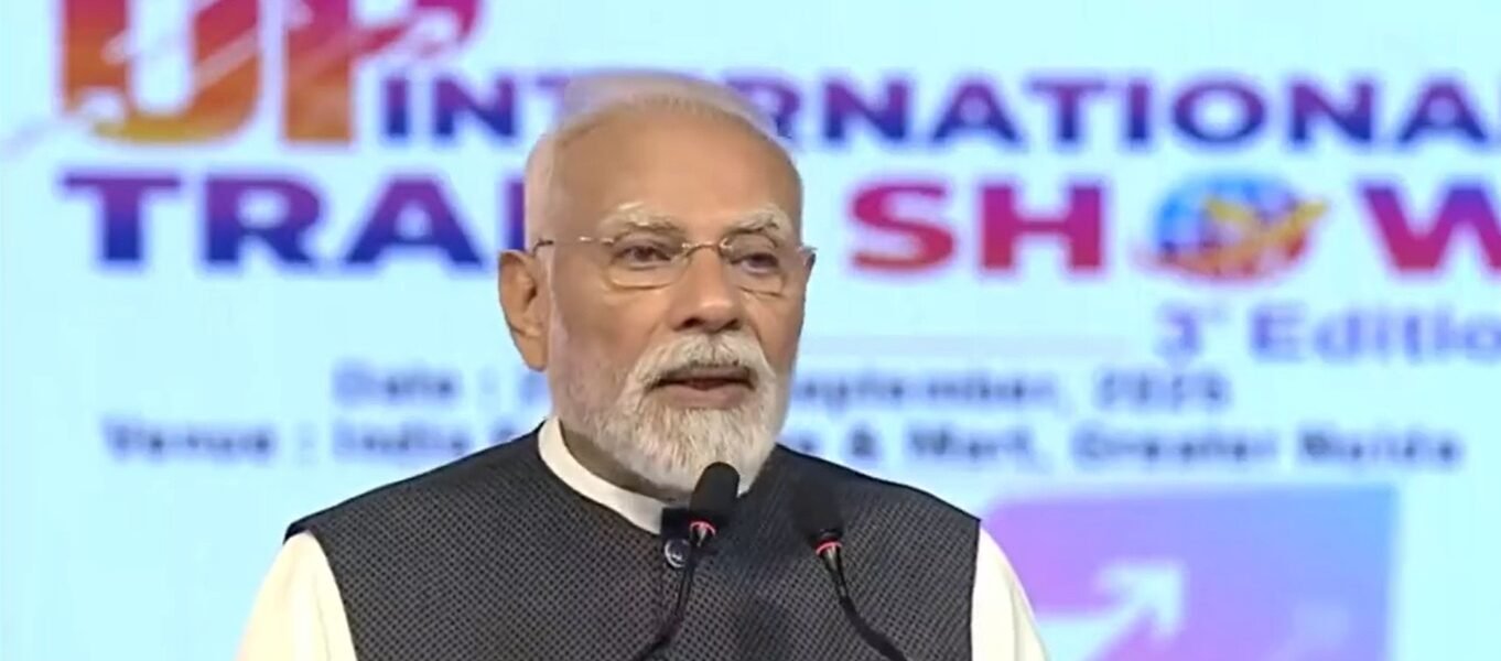 PM Modi addresses the Uttar Pradesh International Trade Show in Greater Noida, Uttar Pradesh