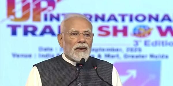 PM Modi addresses the Uttar Pradesh International Trade Show in Greater Noida, Uttar Pradesh
