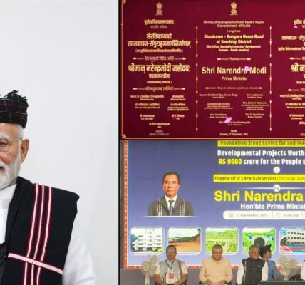 PM Modi inaugurates and lays foundation stone for development works worth over Rs 9,000 crore in Aizawl, Mizoram