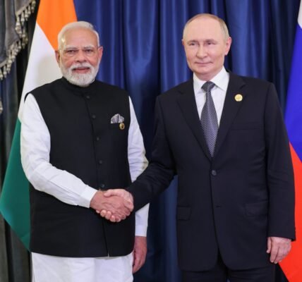 PM Modi meets Russian President Vladimir Putin on the sidelines of the SCO Summit in Tianjin, China