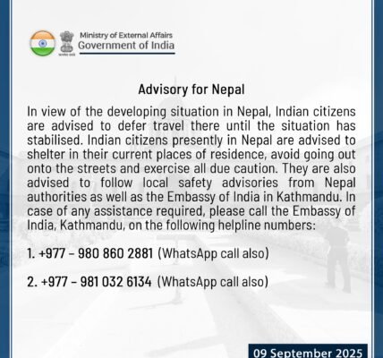 government advised Indian citizens not to travel to Nepal until the situation normalizes