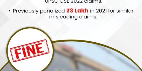 CCPA fines Drishti IAS Rs 5 lakh for misleading UPSC 2022 result advertisements