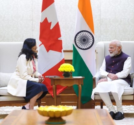 Canadian Foreign Minister Anita Anand meets PM Narendra Modi