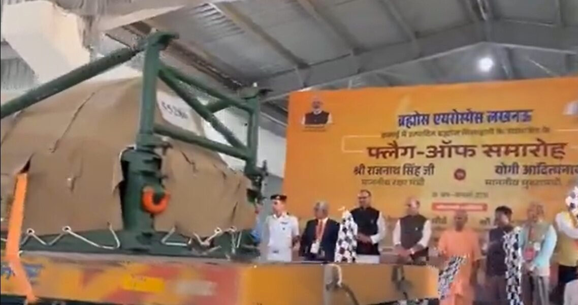 Defence Minister Rajnath Singh and CM Yogi flagged off the first batch of BrahMos missiles manufactured in Lucknow.