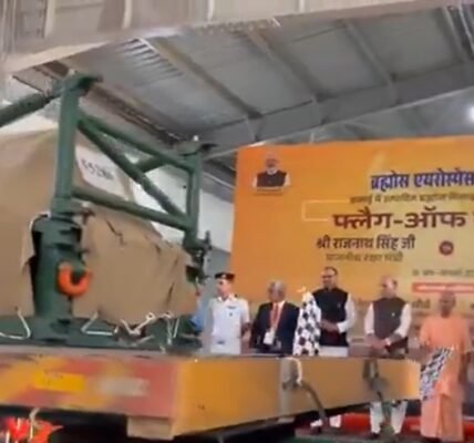 Defence Minister Rajnath Singh and CM Yogi flagged off the first batch of BrahMos missiles manufactured in Lucknow.