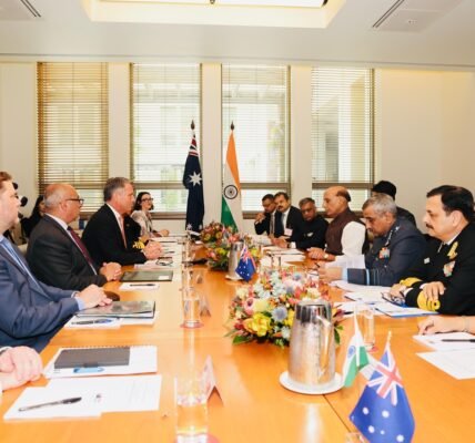 Defence Minister Rajnath Singh held a bilateral meeting with his Australian counterpart in Canberra