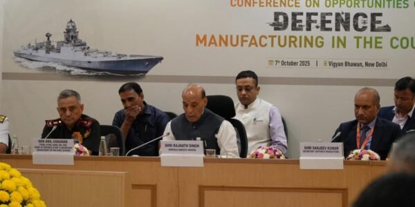 Defence Minister Rajnath Singh said the government has a target of achieving Rs 3 lakh crore worth of defence manufacturing by 2029.