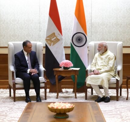Dr. Badr Abdellatty Foreign Minister of Egypt met PM Narendra Modi today