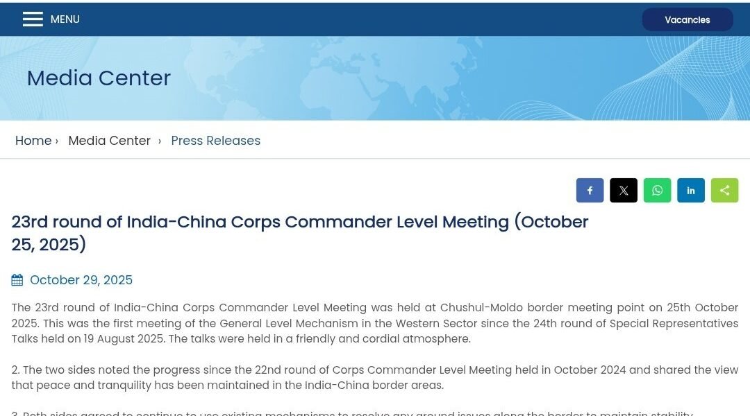 India and China agreed to continue