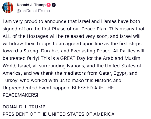 Israel and Hamas agree