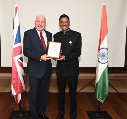 Minister of State for Defence Sanjay Seth meets UK Secretary of State for Defence Vernon Coaker in Mumbai