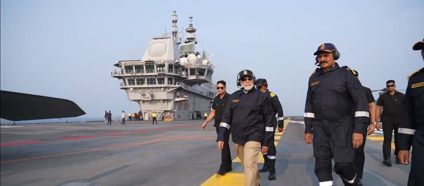 PM Narendra Modi visited INS Vikrant off the coast of Goa and celebrated Diwali with Indian Navy personnel.