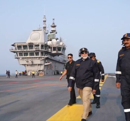 PM Narendra Modi visited INS Vikrant off the coast of Goa and celebrated Diwali with Indian Navy personnel.
