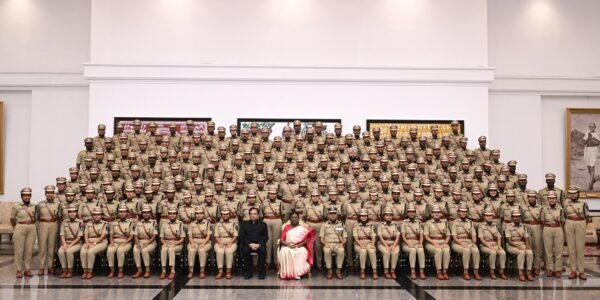 Probationary officers of 77 RR (2024 Batch) of the Indian Police Service called on President Draupadi Murmu at Rashtrapati Bhavan today