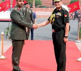 UAE Army Commander Major General Yousef Maayouf Saeed Al Hallami arrives in India