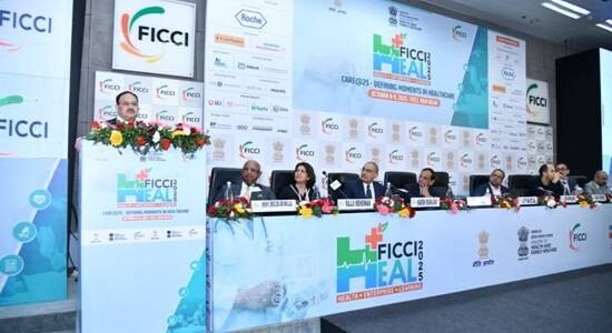 Union Health Minister JP Nadda addressed the 19th edition of FICCI HEAL 2025 in New Delhi