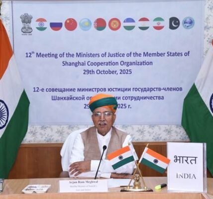 Union Minister Arjun Ram Meghwal attended the 12th Session of the Justice Ministers Meeting (JMM) of SCO Member States through video conferencing