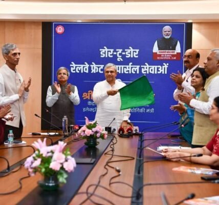 Union Railway Minister Ashwini Vaishnaw inaugurated the Sonic Integrated Logistics Hub and flagged off two new door-to-door freight and parcel services