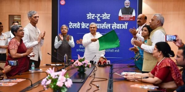 Union Railway Minister Ashwini Vaishnaw inaugurated the Sonic Integrated Logistics Hub and flagged off two new door-to-door freight and parcel services