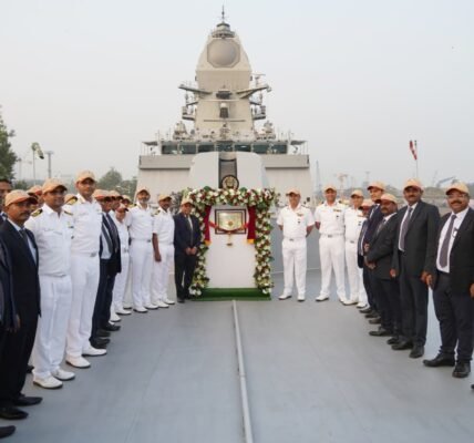 Fourth Nilgiri class (Project 17A) indigenous advanced stealth frigate Taragiri handed over to the Indian Navy