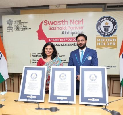 India sets three Guinness World Records under the "Healthy Women, Strong Families Campaign"