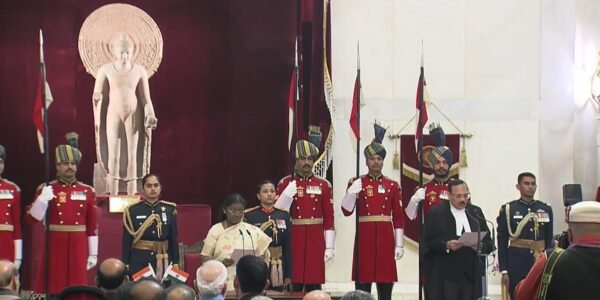 Justice Surya Kant was sworn in as the 53rd Chief Justice of India at Rashtrapati Bhavan by President Draupadi Murmu.