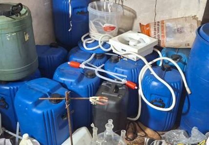 NCB and Rajasthan Police busted a clandestine lab in a village in Sirohi district in Rajasthan.