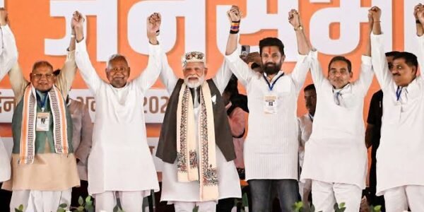 NDA secured a landslide victory in the Bihar Assembly elections, winning 202 seats