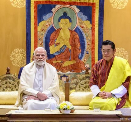 PM Modi met King Jigme Khesar Namgyel Wangchuck of Bhutan in Thimphu today.