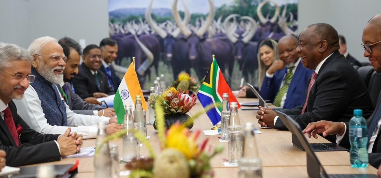 PM Modi met South African President Cyril Ramaphosa in Johannesburg today on the sidelines of the G-20 Summit.