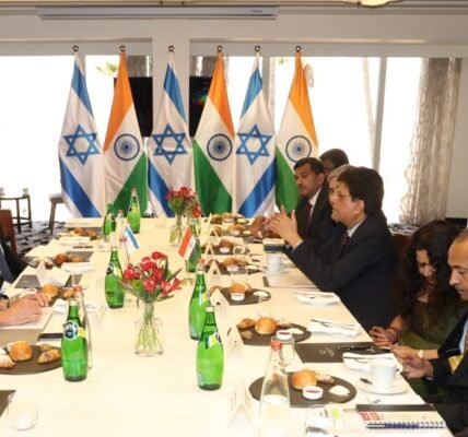 Union Commerce and Industry Minister Piyush Goyal furthered strategic cooperation with Israel in the fields of agriculture, technology and trade