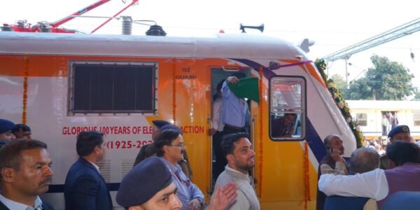 Union Minister Ashwini Vaishnaw flagged off two Mainline Electric Multiple Unit (MEMU) trains at Baraut Railway Station