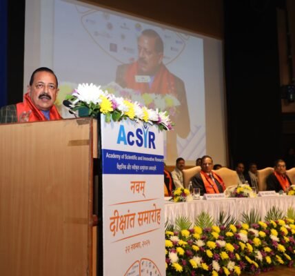Union Minister Dr. Jitendra Singh addressed the 9th Convocation of the Academy of Scientific and Innovative Research (AcSIR)
