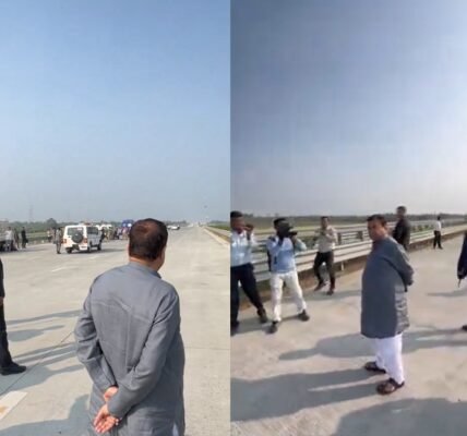 Union Minister Nitin Gadkari inspected Package 6 and Package 7 of the Greenfield Vadodara-Mumbai Expressway