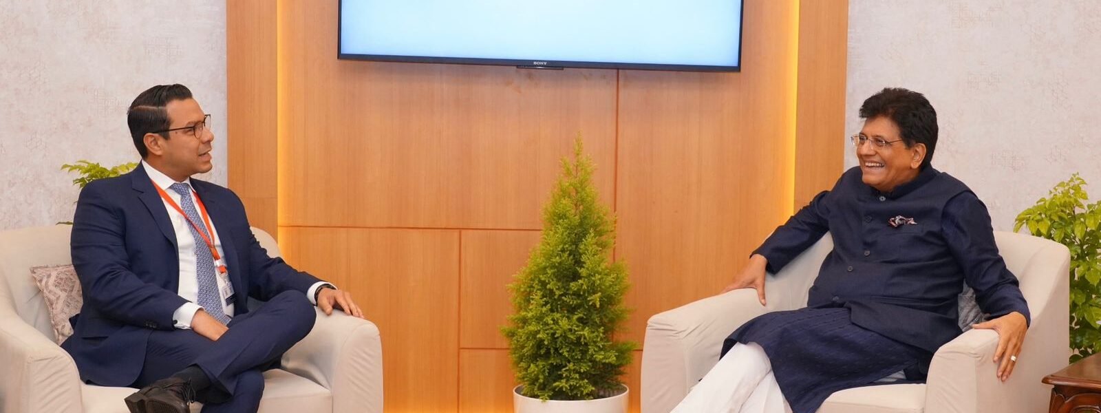 Union Minister Piyush Goyal held a bilateral meeting with Venezuelan Minister of Ecology and Mining Development Hector Silva in Visakhapatnam