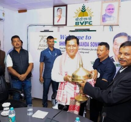 Union Minister Sarbananda Sonowal reviews development works at Namrup Fertilizer Plant