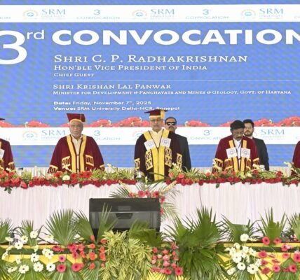 Vice President C.P. Radhakrishnan attended the 3rd Convocation of SRM University Delhi-NCR, Sonipat