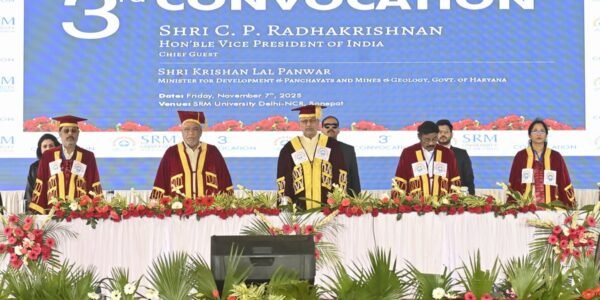 Vice President C.P. Radhakrishnan attended the 3rd Convocation of SRM University Delhi-NCR, Sonipat