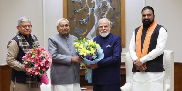 Chief Minister and Deputy Chief Minister of Bihar, along with a Union Minister, met with Prime Minister Modi