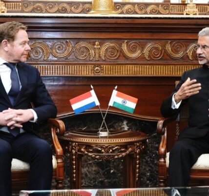 EAM Dr. S. Jaishankar met with Netherlands Foreign Minister David van Weel in Delhi